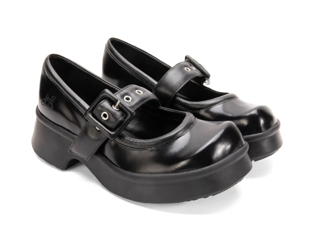 John Fluevog Delight - Black | Classic Mary Janes with Puffy Strap