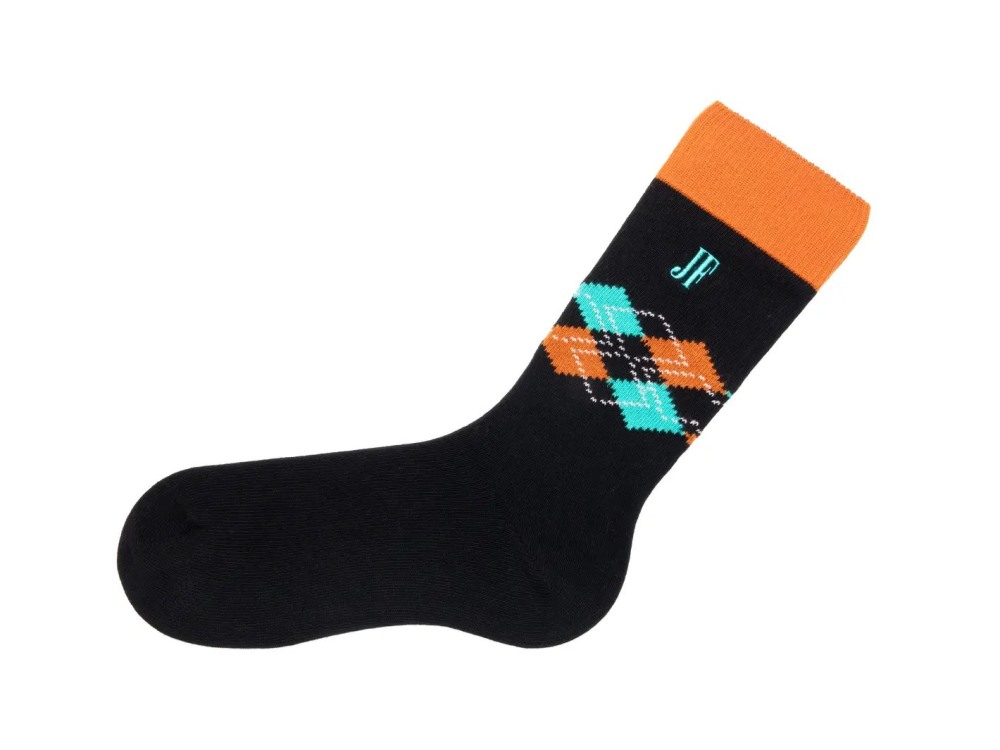 John Fluevog Argyle Vog Socks - Black/Turquoise | Argyle Socks