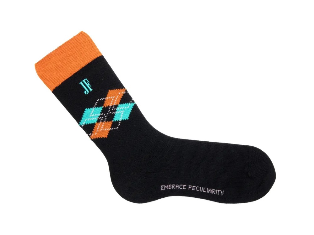 John Fluevog Argyle Vog Socks - Black/Turquoise | Argyle Socks