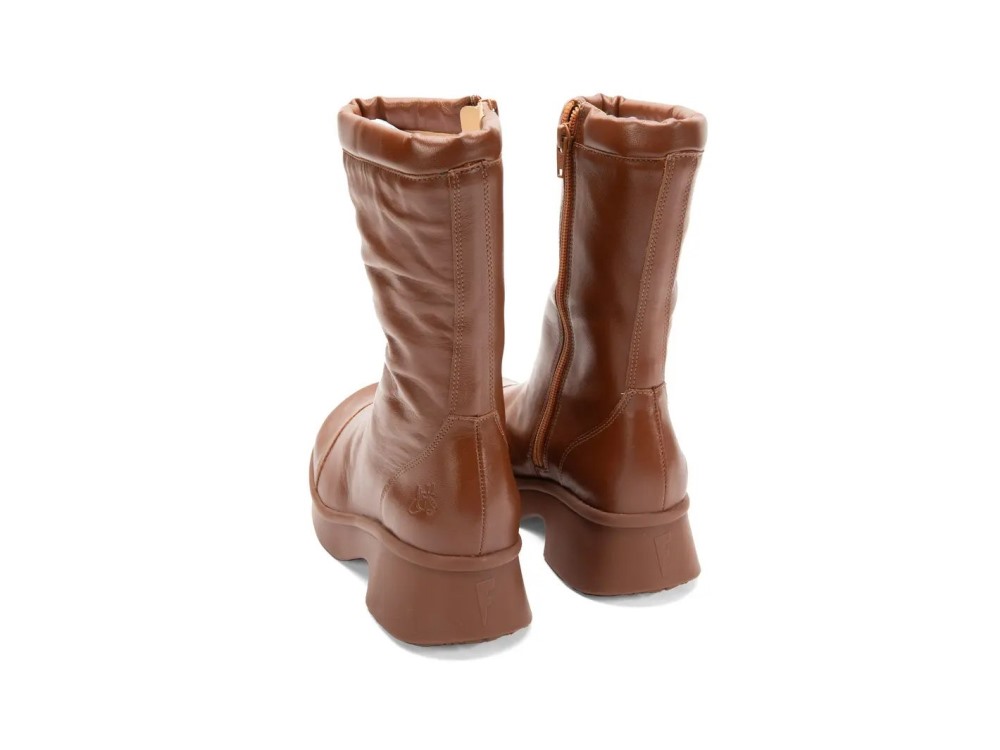 John Fluevog Chime - Brown | Sleek Mid-Calf Zip-Up Boots