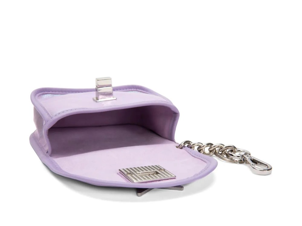 John Fluevog Zippy - Purple Metallic | Keychain Wallet With Star Closure