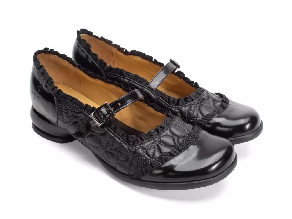John Fluevog Sandz - Black | Mary Janes shoes with Ruffles