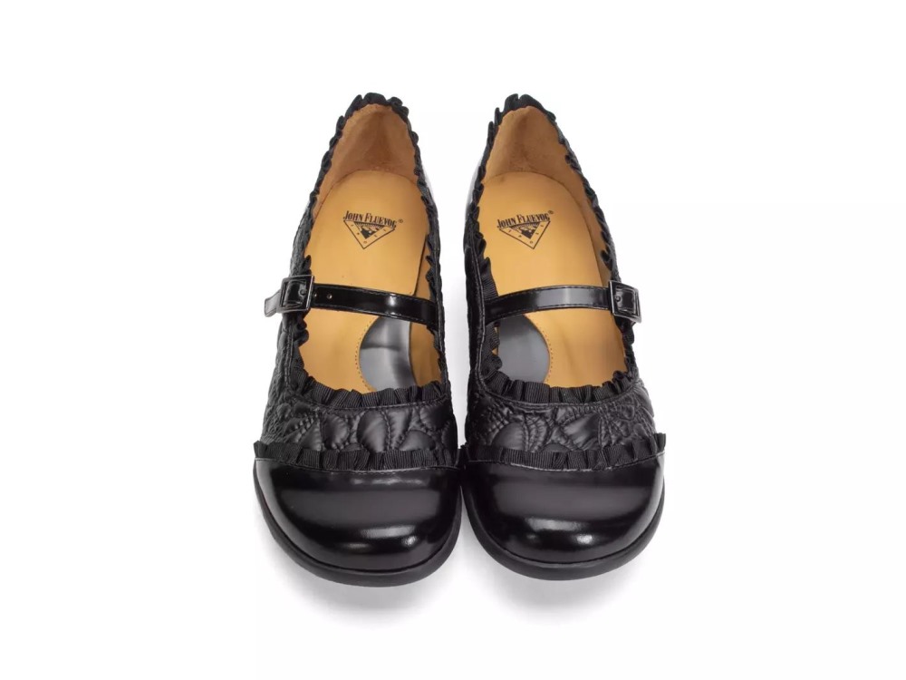 John Fluevog Sandz - Black | Mary Janes shoes with Ruffles