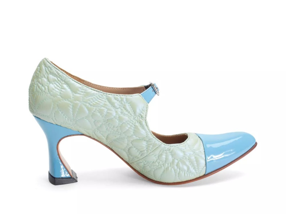 John Fluevog Malala - Light Green/Blue | Mary Jane Heels