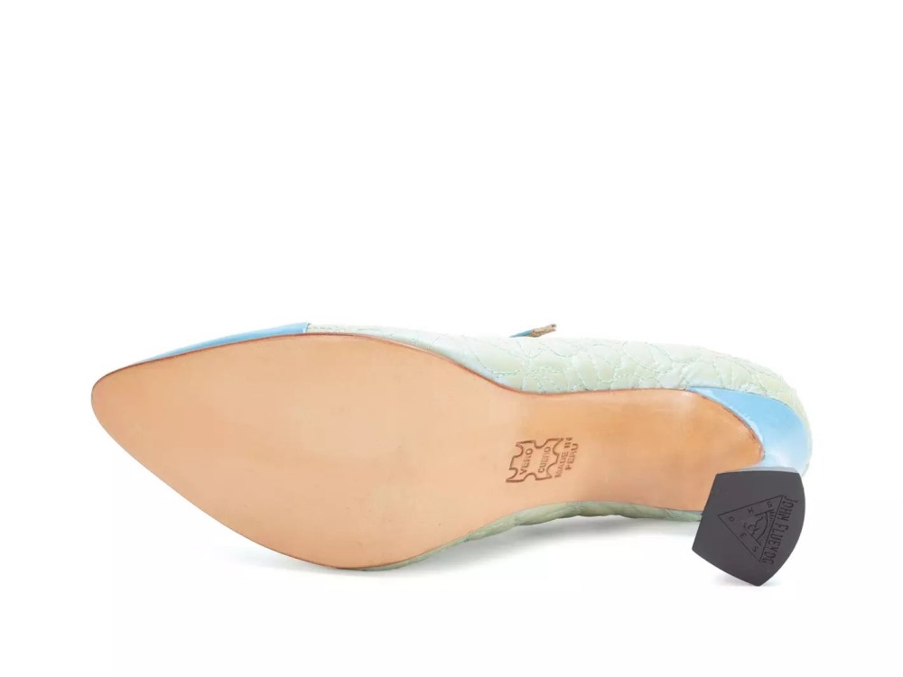 John Fluevog Malala - Light Green/Blue | Mary Jane Heels