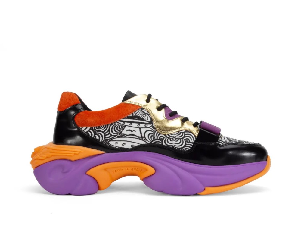 John Fluevog Bonneville - Purple/Orange | Mesh Lace-Up Sneakers