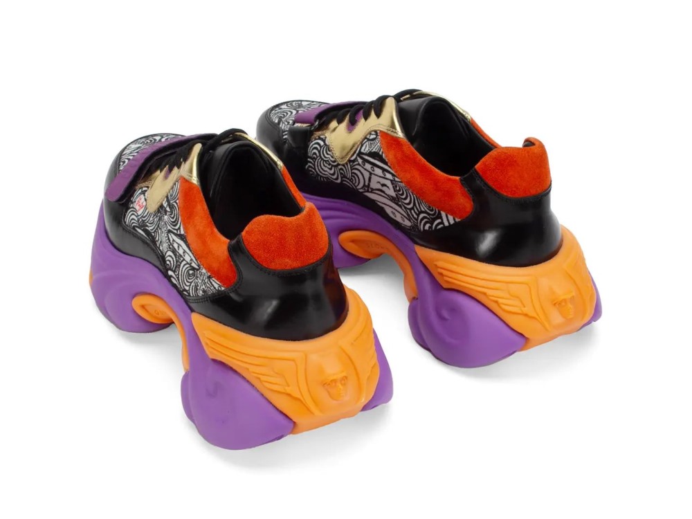 John Fluevog Bonneville - Purple/Orange | Mesh Lace-Up Sneakers