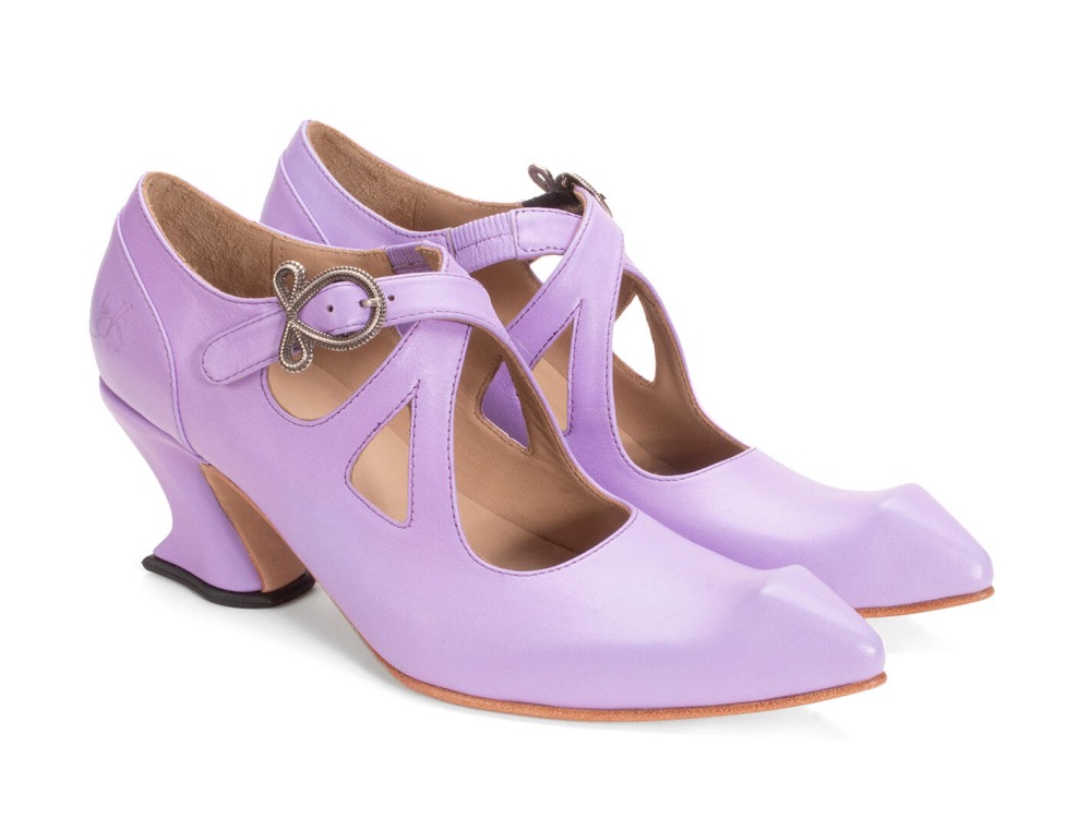 John Fluevog Maddalena - Lavender | Elegant Heels with Strap