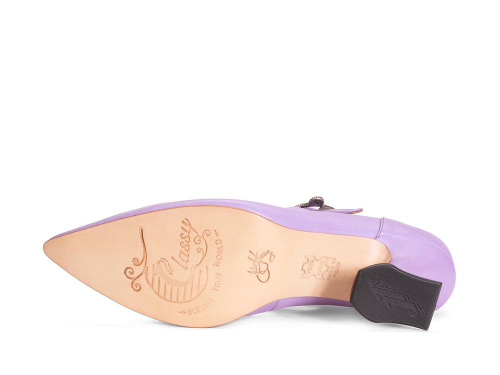 John Fluevog Maddalena - Lavender | Elegant Heels with Strap
