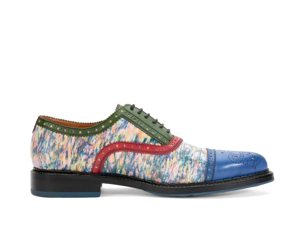 John Fluevog Edda - Multi Colour | Leather Pointed Toe Brogue Oxfords