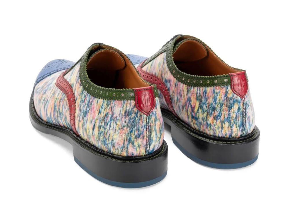 John Fluevog Edda - Multi Colour | Leather Pointed Toe Brogue Oxfords
