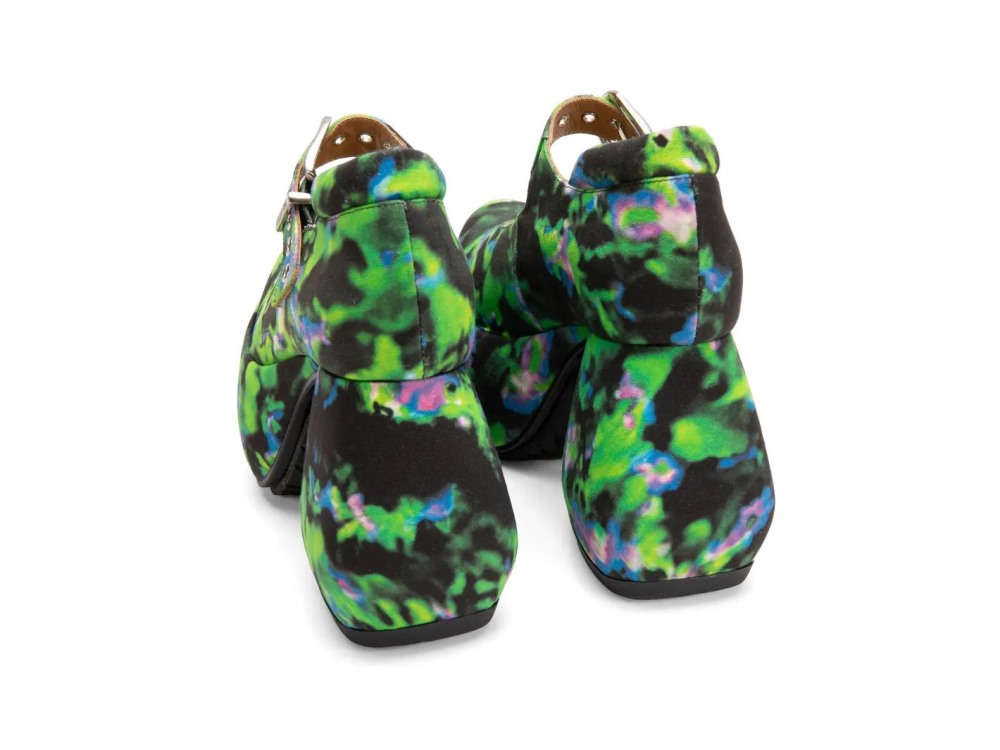 John Fluevog Kool - Green/Purple | Platform Mary Jane Heels