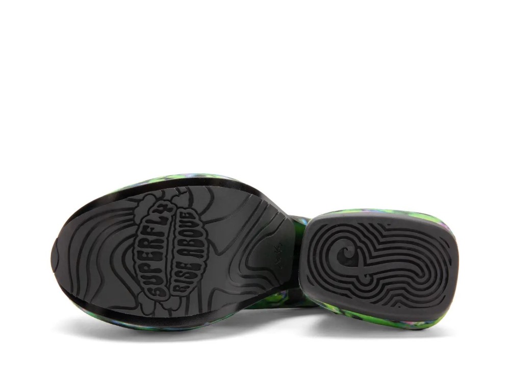 John Fluevog Kool - Green/Purple | Platform Mary Jane Heels