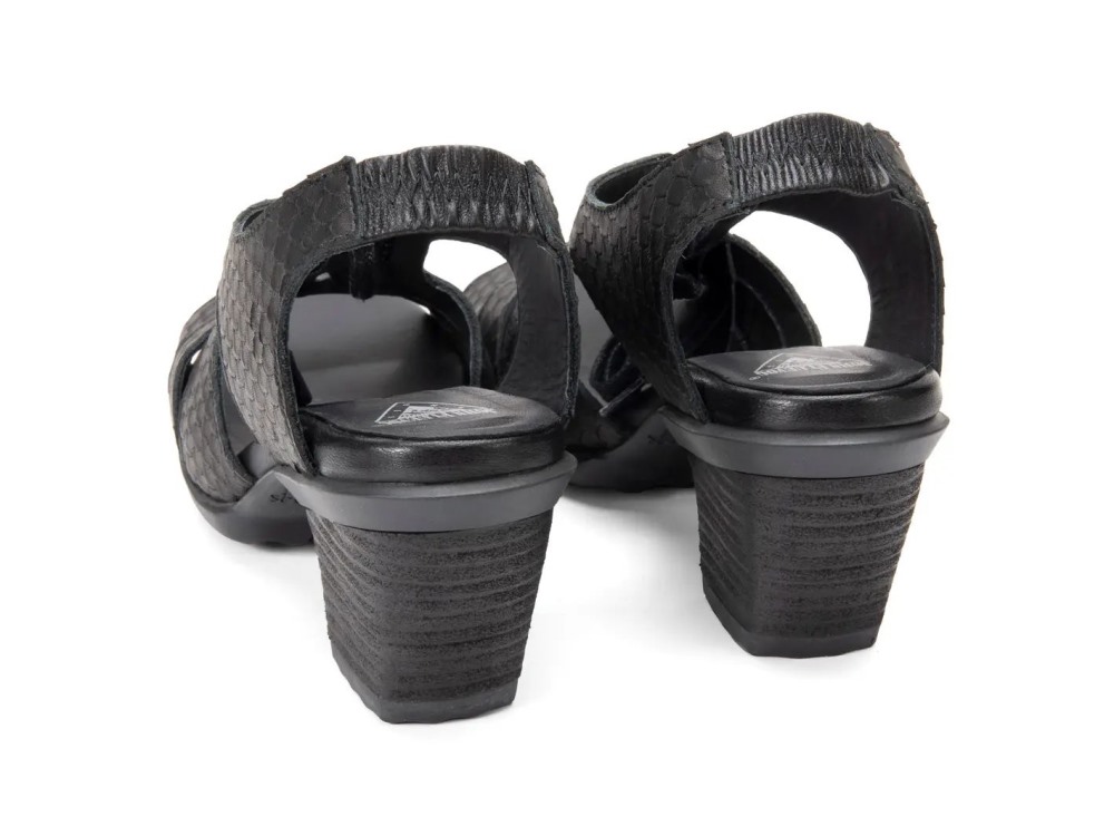 John Fluevog Anticipation - Black Scale | Lace-Up Slingback Sandals
