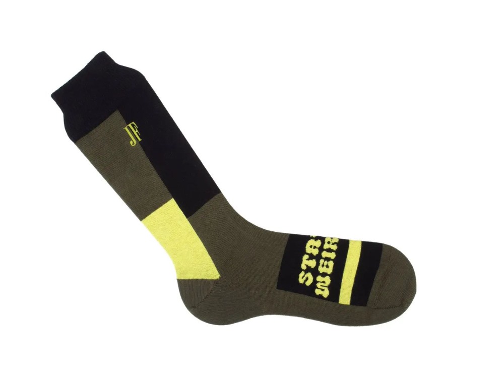 John Fluevog Theo - Green | Fun Colourblocked Socks