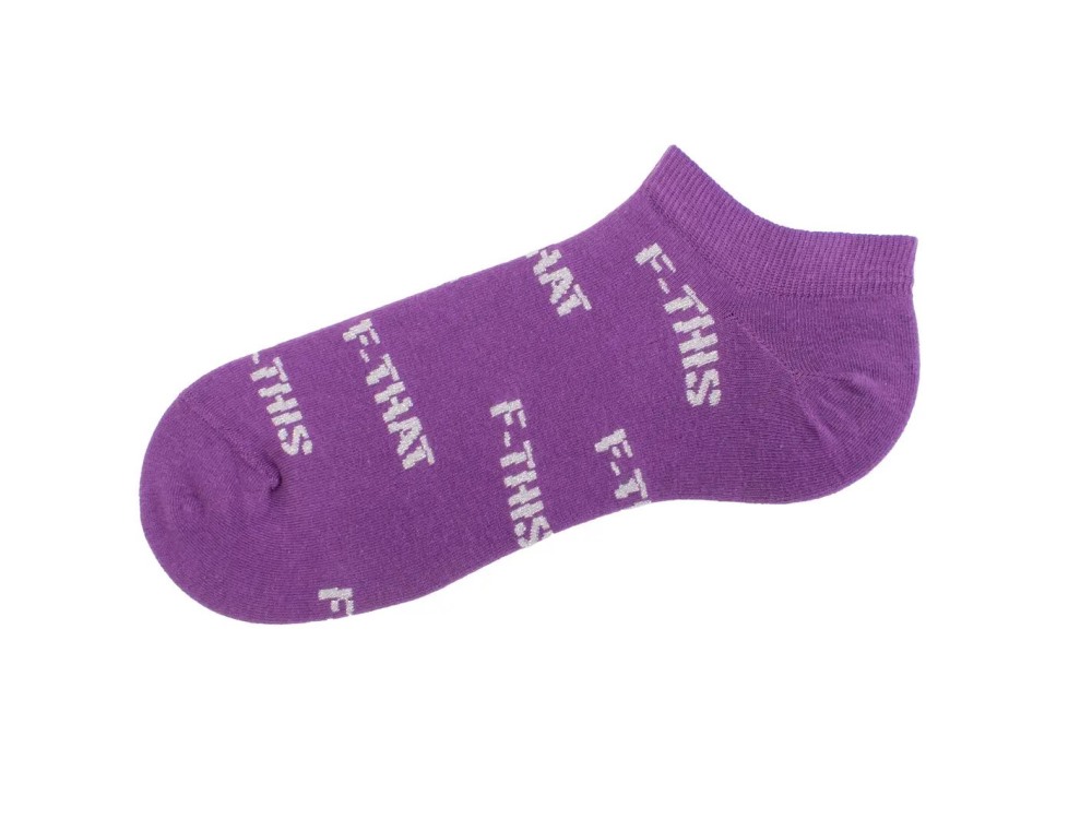 John Fluevog Xay-Ha Vog Socks (3-Pack) - Purple/Blue/Pink | 3-Pack No-Show Sock