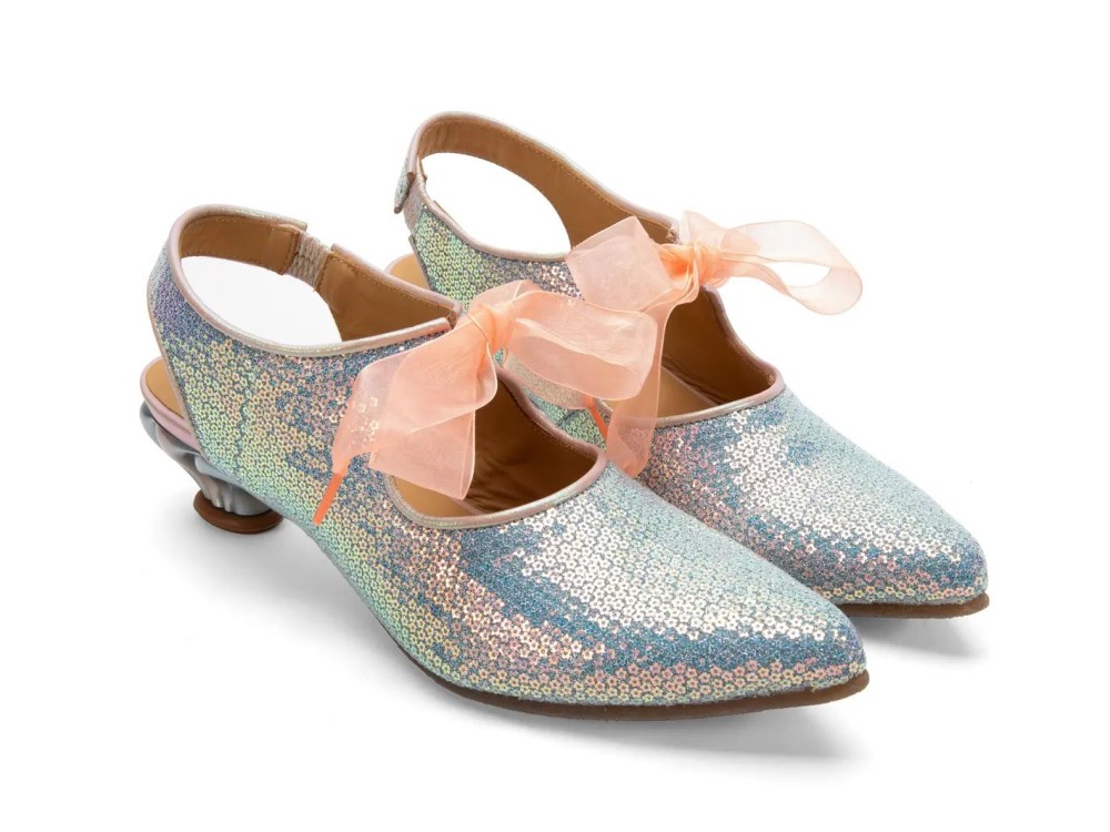 John Fluevog Ficta - Iridescent Sequin | Elegant Slingback Heels