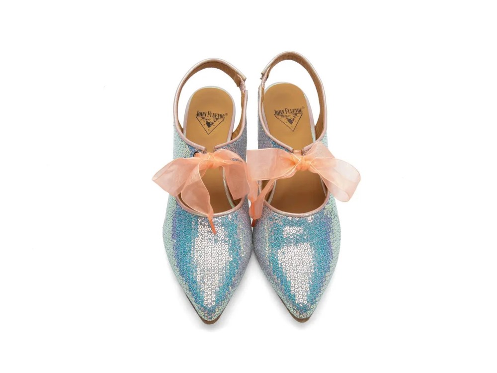 John Fluevog Ficta - Iridescent Sequin | Elegant Slingback Heels
