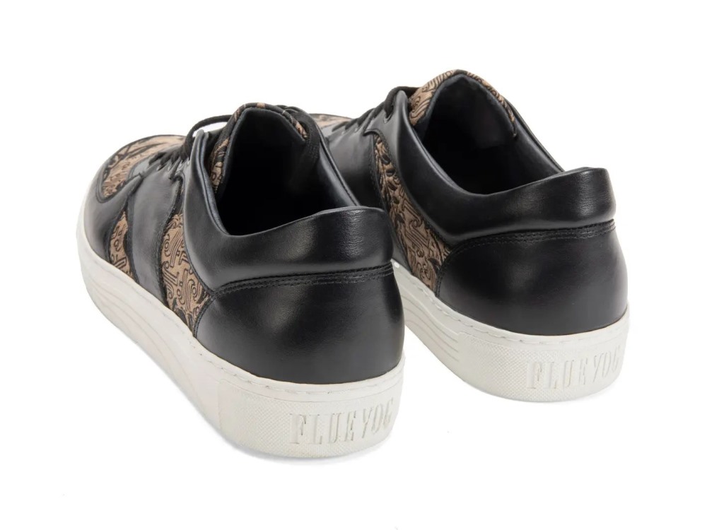 John Fluevog Leeside - Black/Beige | Lace-Up Sneakers