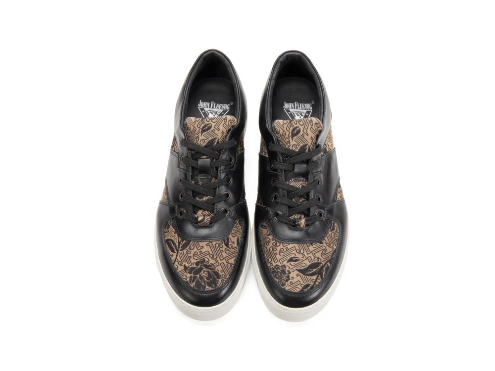 John Fluevog Leeside - Black/Beige | Lace-Up Sneakers