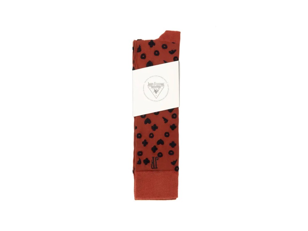 John Fluevog Soki - Brown/Black | Knee-High Fluffy Icon Socks