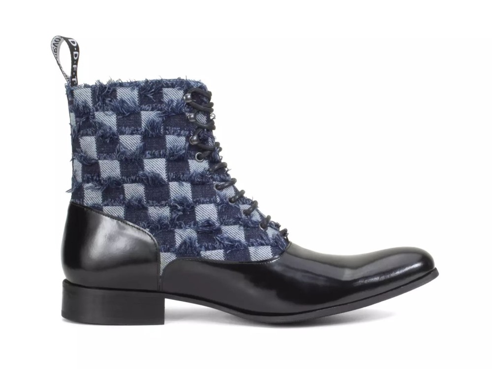 John Fluevog Castellano - Denim | Classic Lace-Up Boots