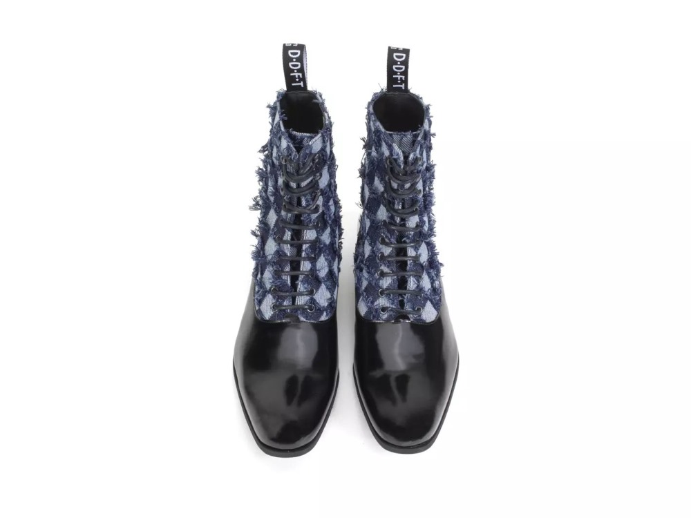 John Fluevog Castellano - Denim | Classic Lace-Up Boots