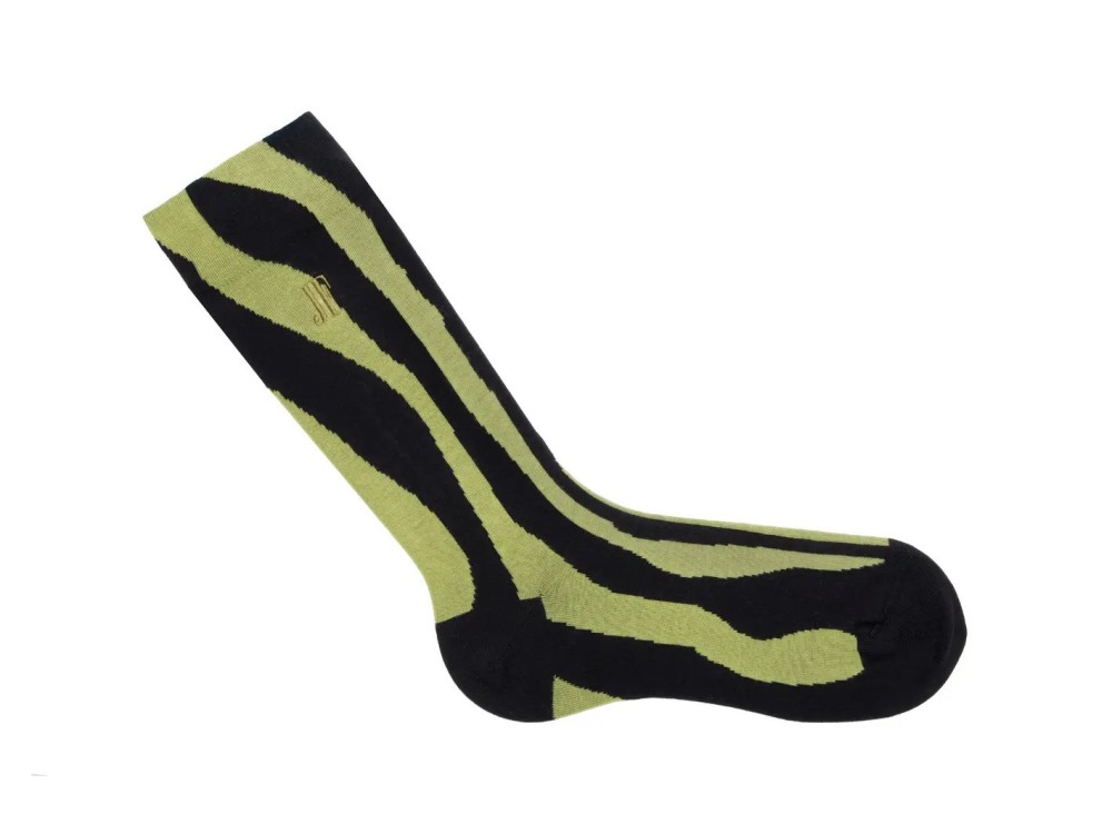 John Fluevog Rogue Vog Socks - Black/Green | Colourful Wiggle Socks