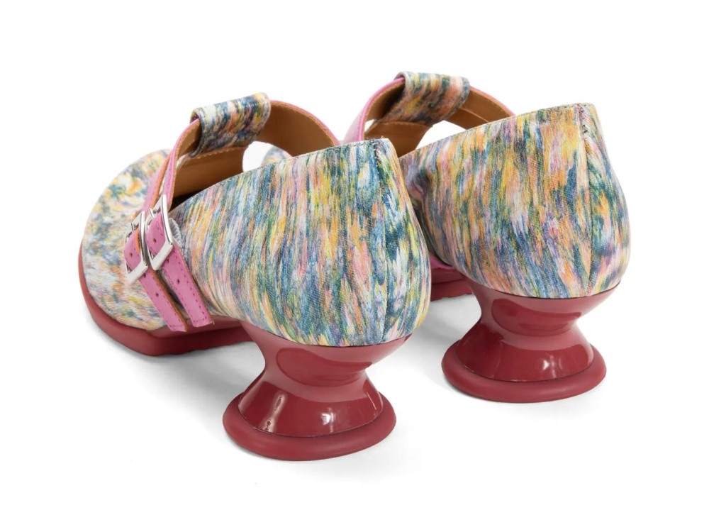 John Fluevog Devoted - Pink/Multi | Double T-Strap Heels