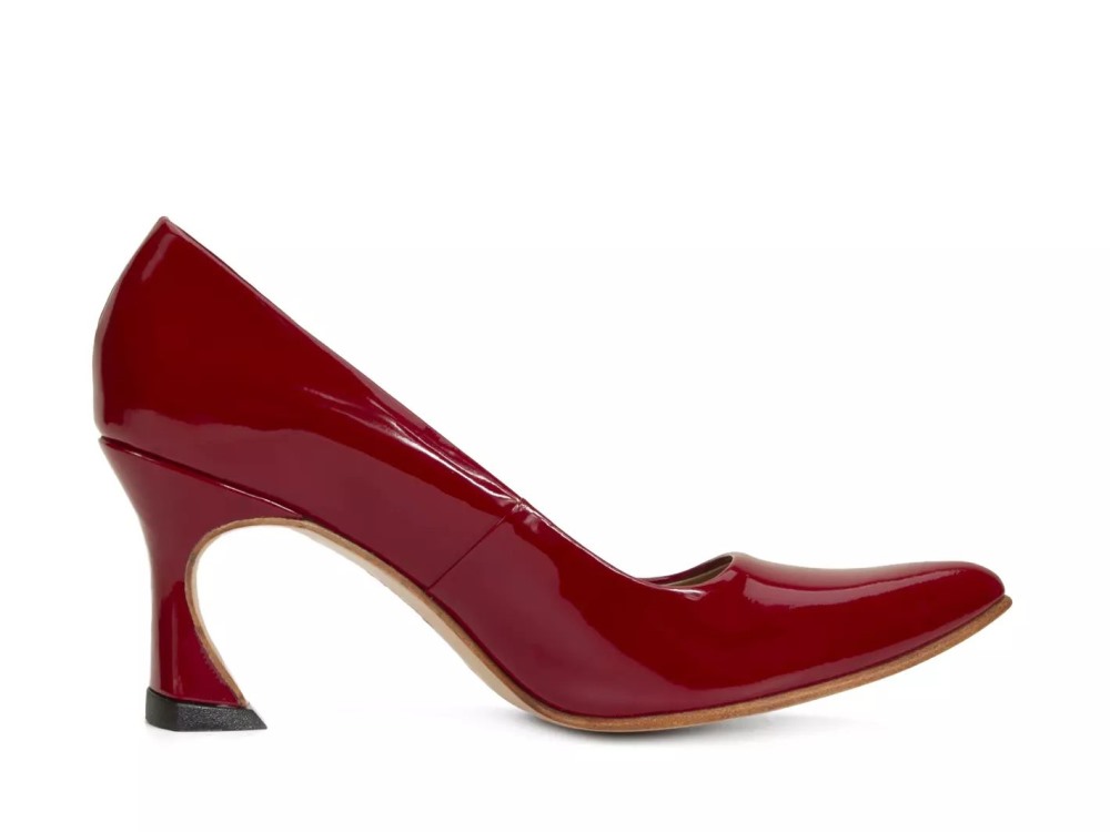 John Fluevog Desmond - Red Patent | Angular Mid Heel Pumps