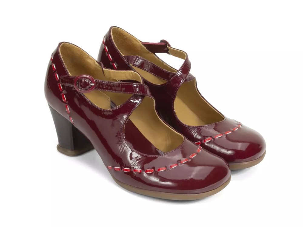 John Fluevog Malibran - Wine | Criss-Crossed Mary Jane Heels