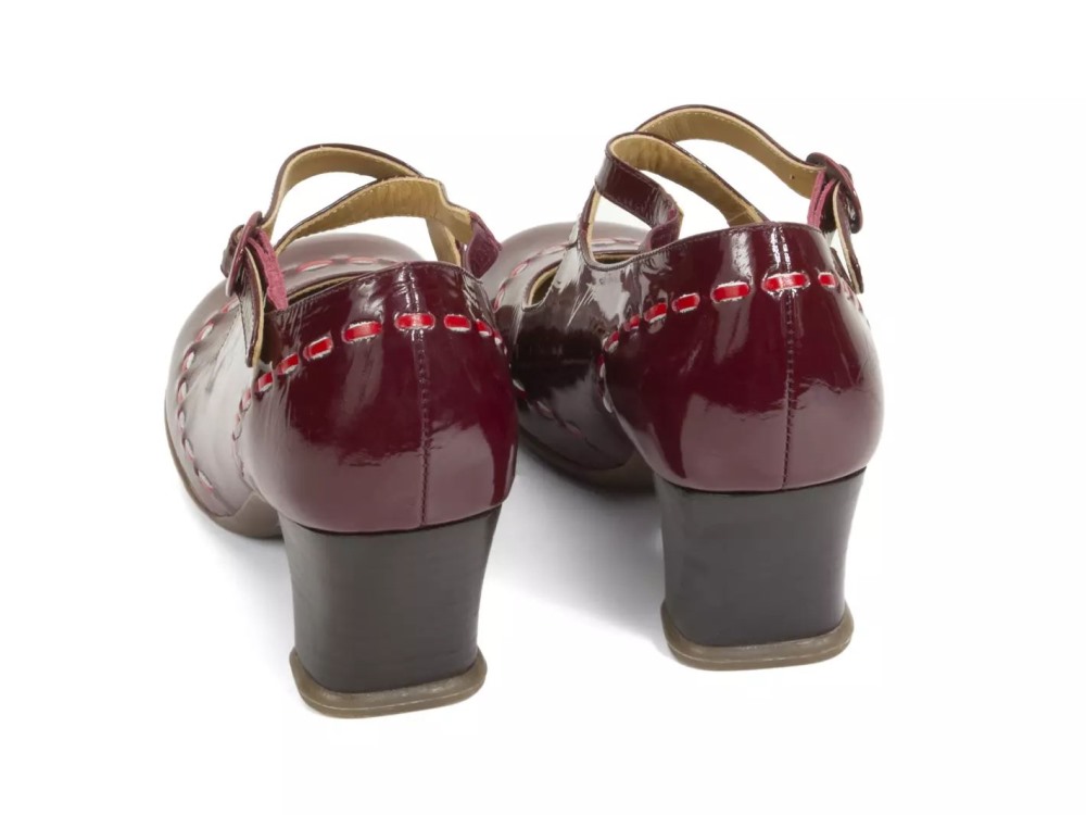 John Fluevog Malibran - Wine | Criss-Crossed Mary Jane Heels