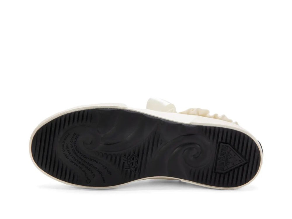 John Fluevog Cane - Cream | Lace-Up Shoes with Ruffles