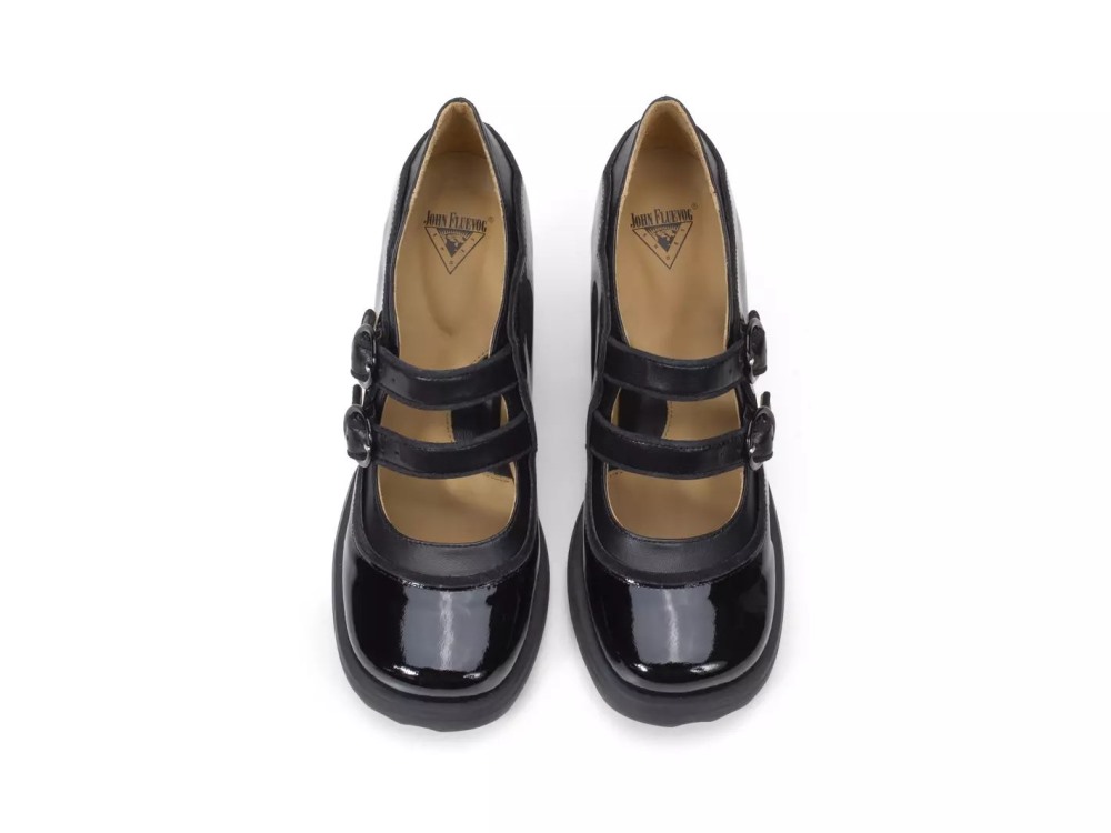 John Fluevog Parada - Black | Double-Strap Mary Janes