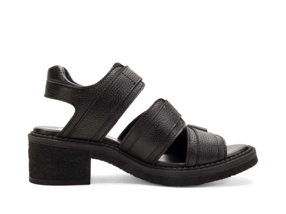 John Fluevog Dawdler - Black | Triple-Strap Slingback Sandals