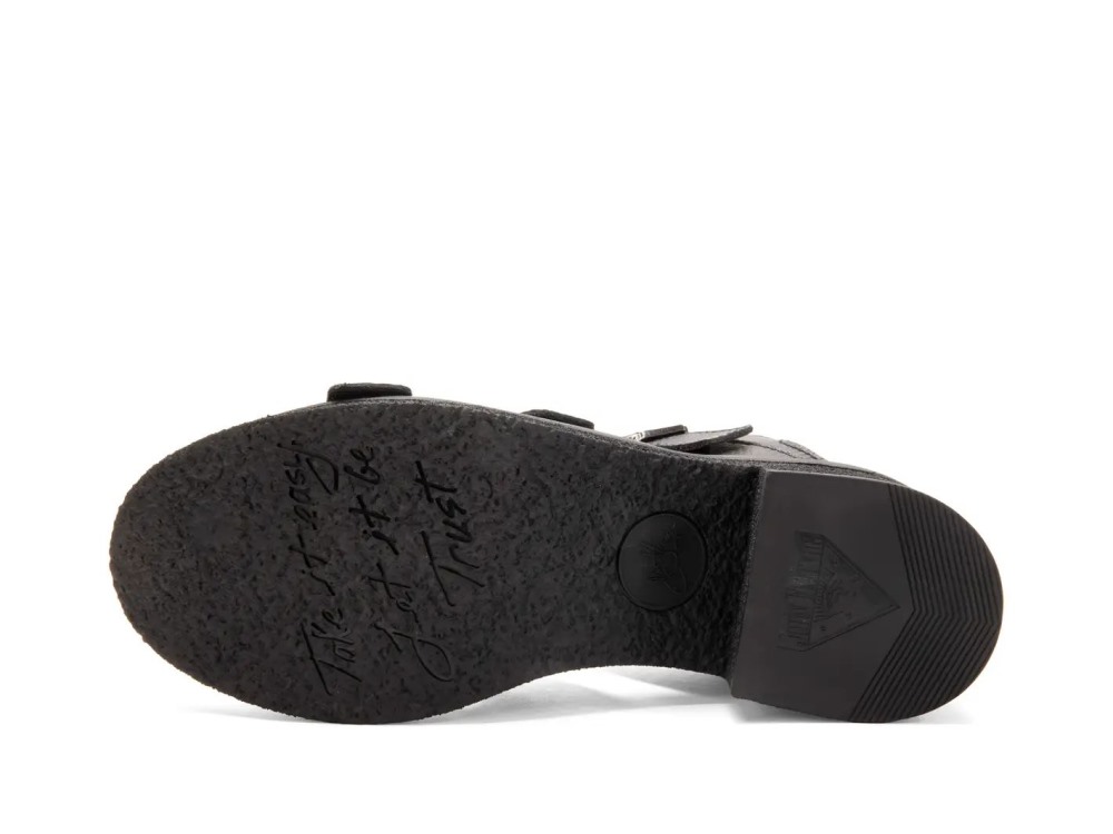 John Fluevog Dawdler - Black | Triple-Strap Slingback Sandals