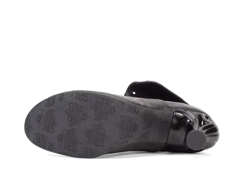 John Fluevog Quasar - Black | Fold-Over Lace-Up Ankle Boots