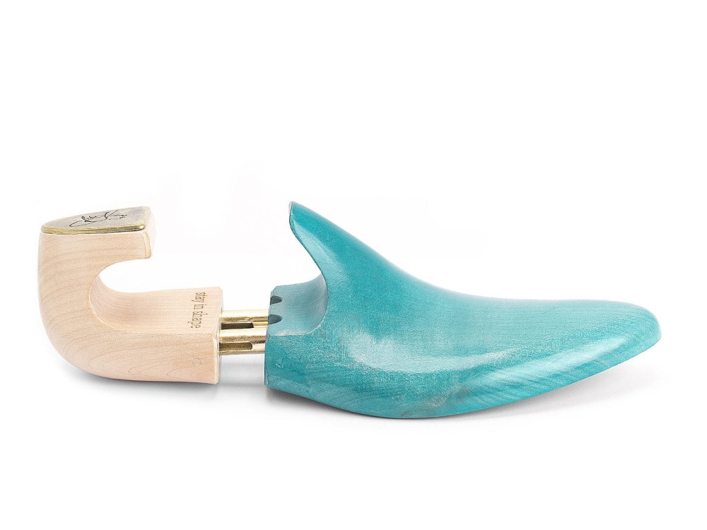 John Fluevog JF Shoe Trees - Teal/Maple | Pair of Handcrafted Shoe Trees