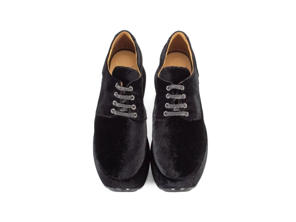 John Fluevog Nifty - Black Vegan | Lace-Up Platform Heels