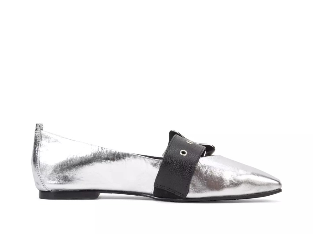 John Fluevog Misty - Silver | Slip-On Mary Jane Flats
