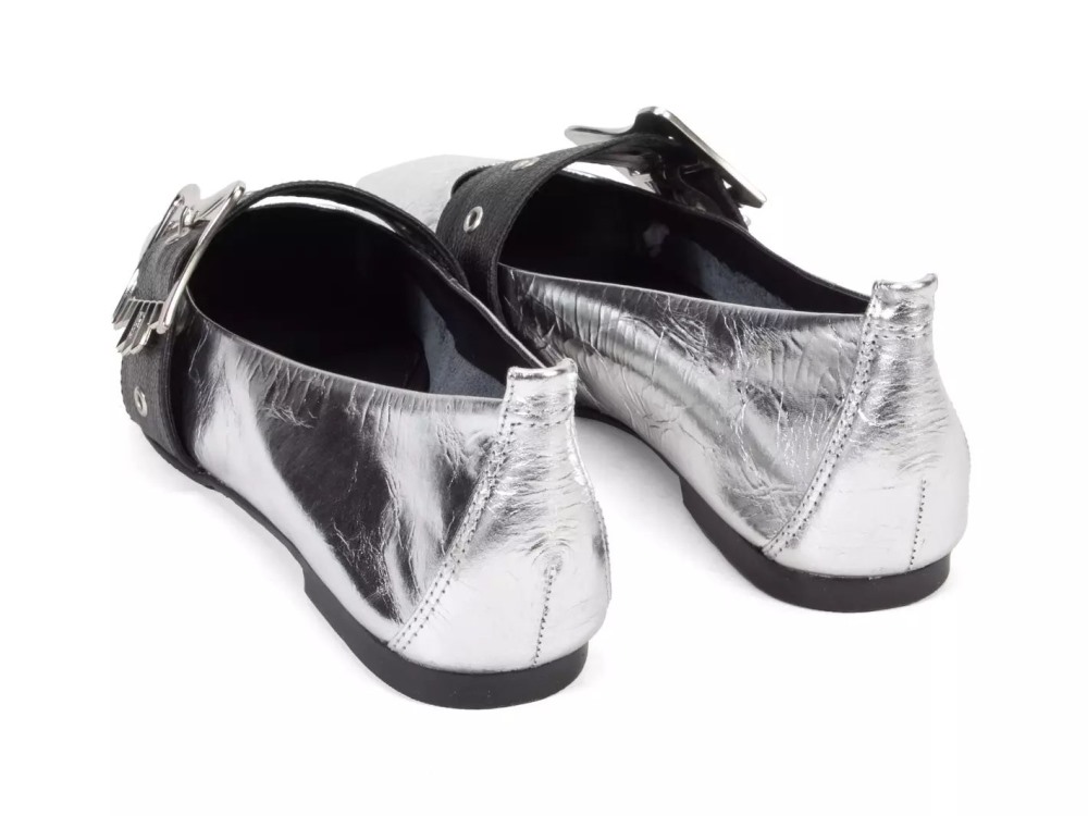 John Fluevog Misty - Silver | Slip-On Mary Jane Flats