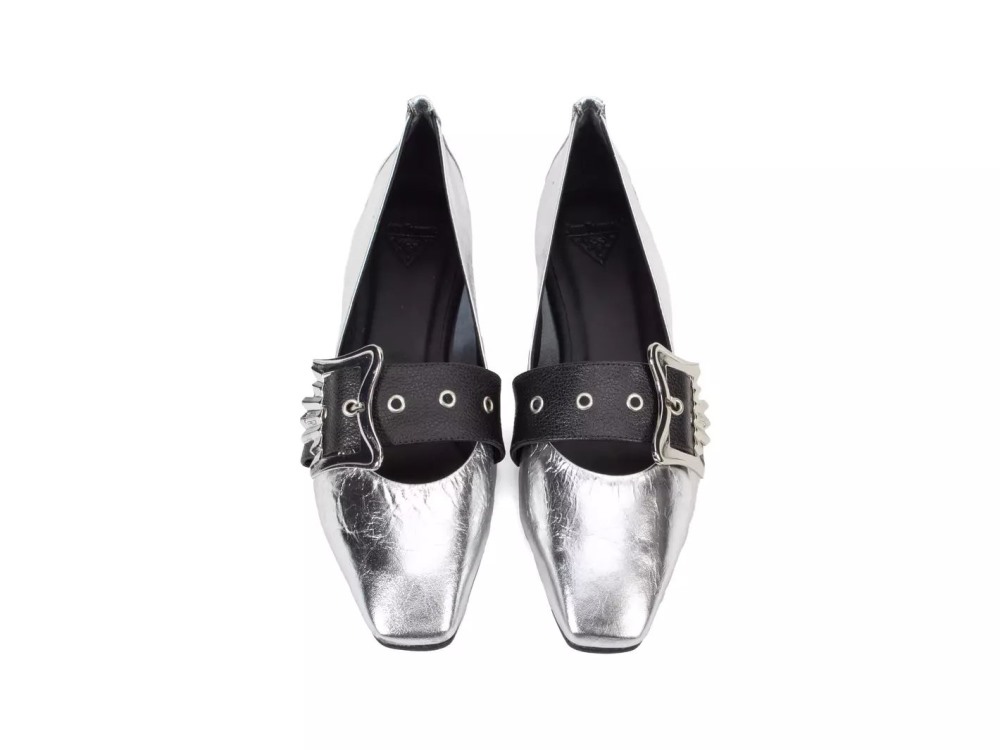 John Fluevog Misty - Silver | Slip-On Mary Jane Flats