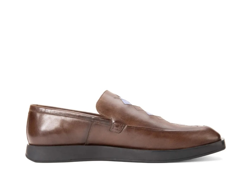 John Fluevog Dapper - Brown | Loafers with Stitching Pattern