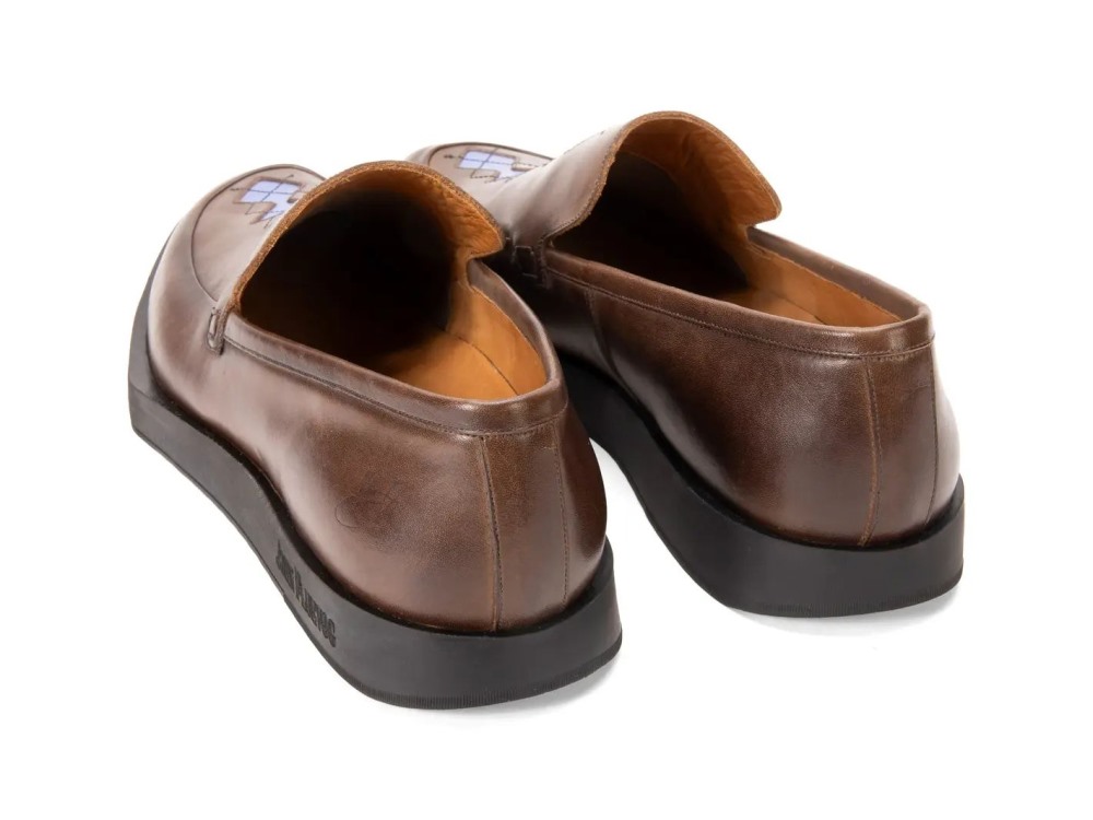 John Fluevog Dapper - Brown | Loafers with Stitching Pattern