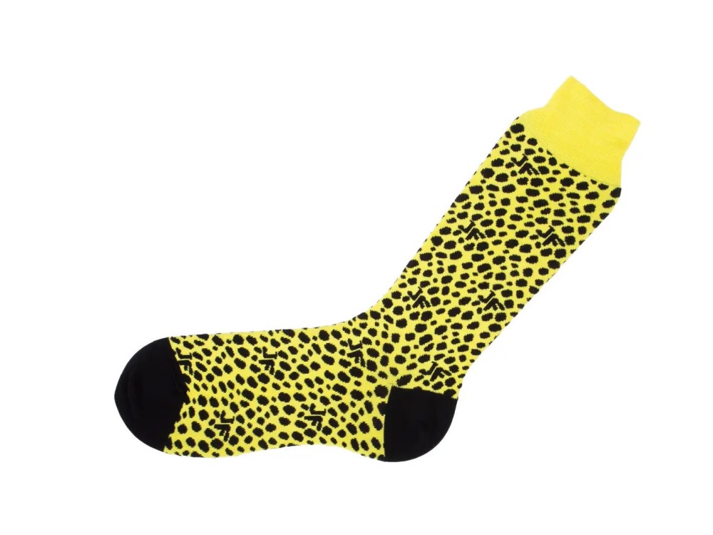 John Fluevog Coby - Yellow/Black | Socks with Dotted Design