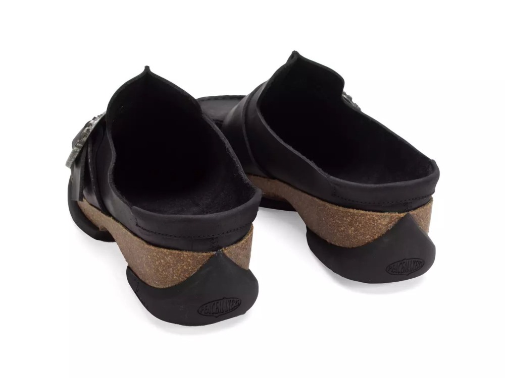 John Fluevog Linn - Black | Mules with Stitching