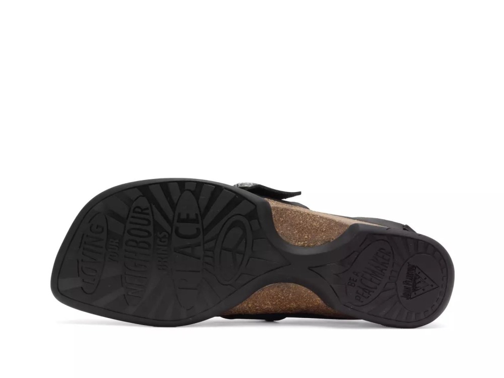 John Fluevog Linn - Black | Mules with Stitching