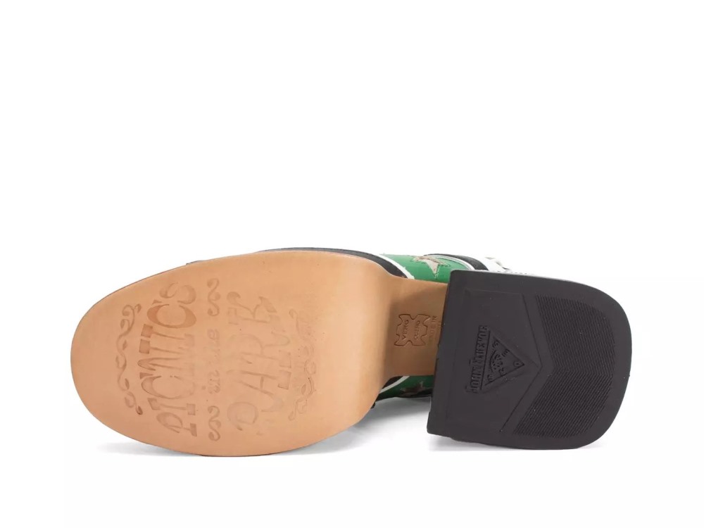John Fluevog Riverdale - Green Flame | Slingback Platform Heels