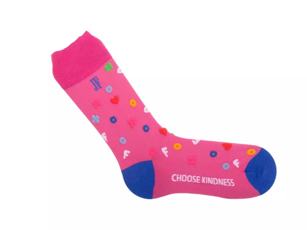 John Fluevog Timmy Vog Socks - Pink/Multi | Fluffy Icon Socks