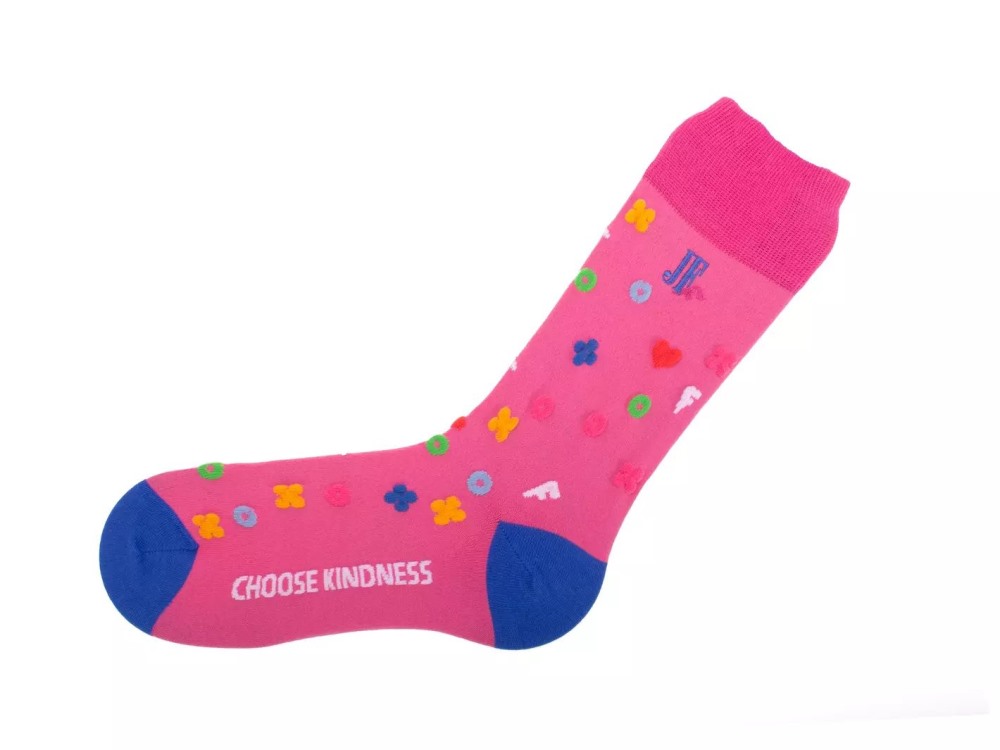 John Fluevog Timmy Vog Socks - Pink/Multi | Fluffy Icon Socks